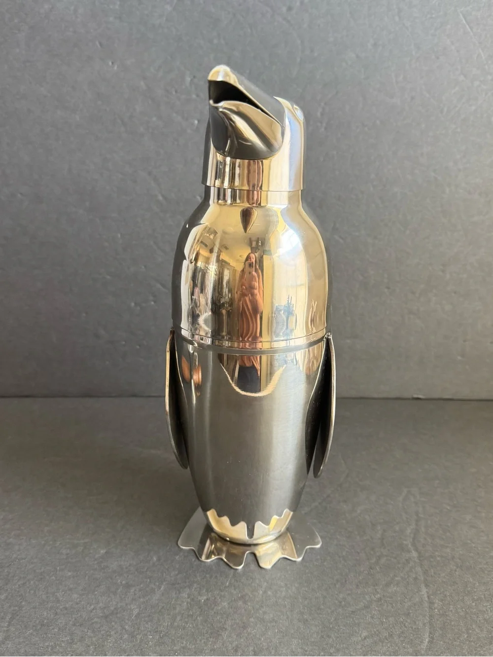 Penguin Cocktail Shaker & Bar Tools Set Silver Tone Vintage Art Deco Style Retro